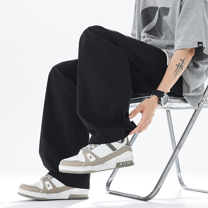 Men's sporty leisure pants with breathable inserts 1788279716