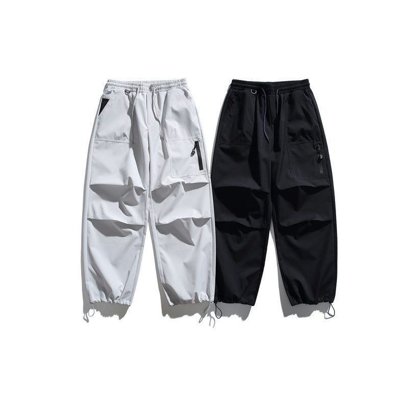 Unisex Technical Cargo Jogger Pants with Elastic Waistband, Zipper Pocket and Drawstring Mune Fashion