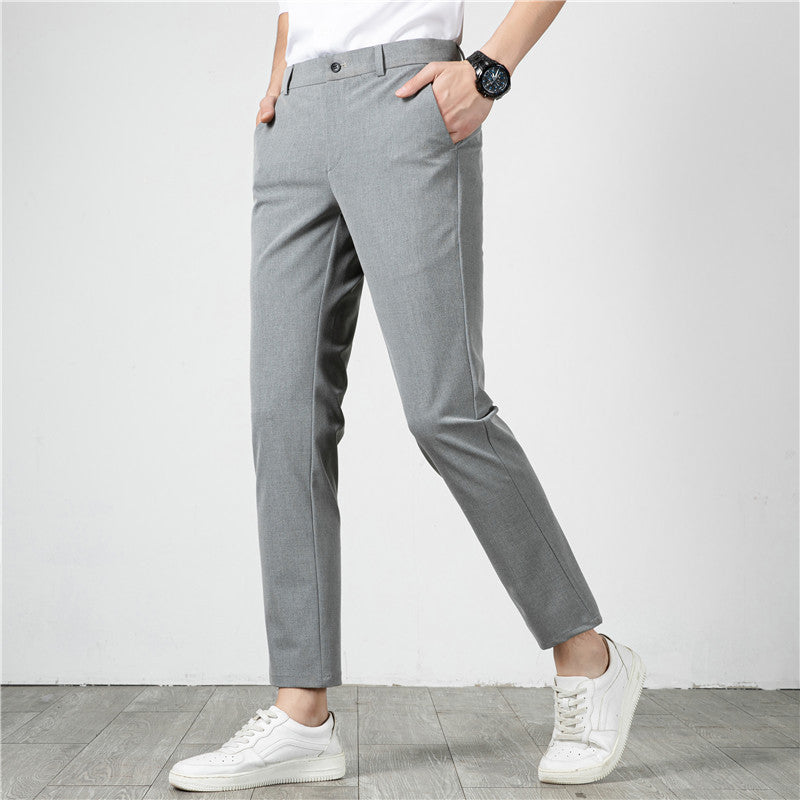 Men's Slim-Fit Stretch Trousers with Narrow Ankle Length Mune Fashion