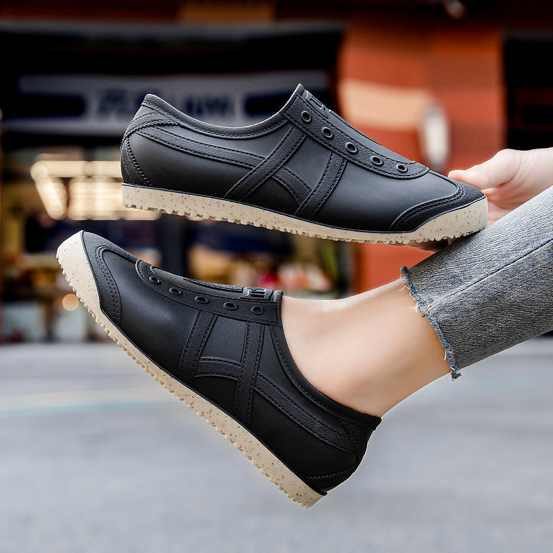 Women's Slip-On Rubber Sneakers with Seamless Upper and Non-Slip Tread Sole Mune Fashion