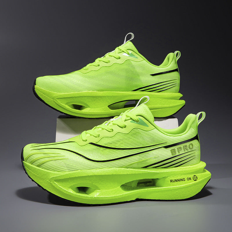Unisex Performance Running Sneakers with Twist Closure, Shaped Hollow Chamber Midsole and Breathable Knit Upper Material Mune Fashion
