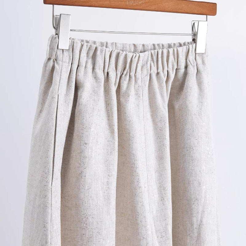 Ladies long pleated skirt made of linen Mune Fashion