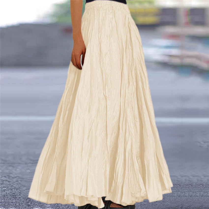 Ladies nan further maxi skirt with wrinkled look and elastic waistband Mune Fashion
