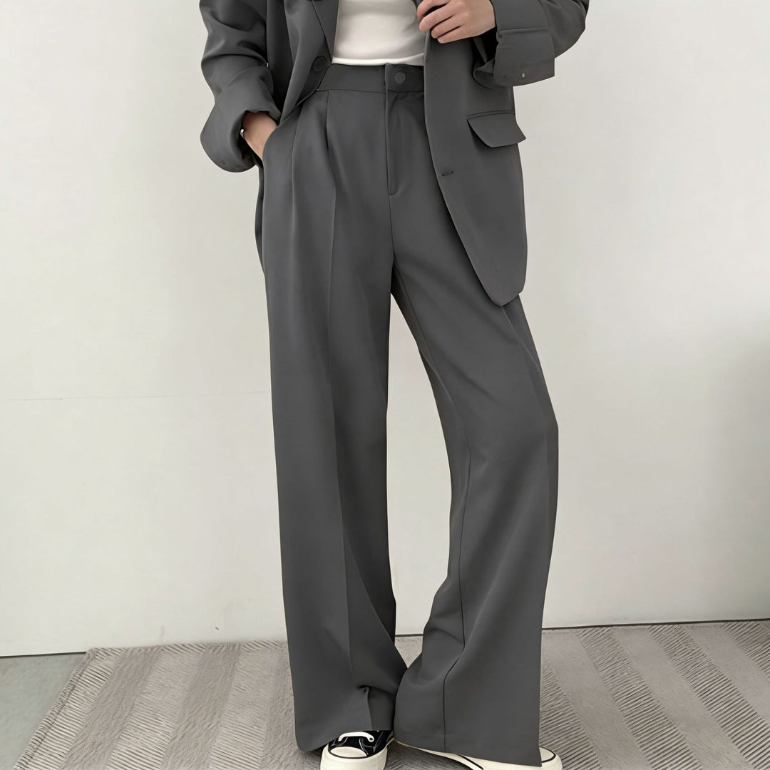Women Elegant and high-waisted fabric trousers Mune Fashion
