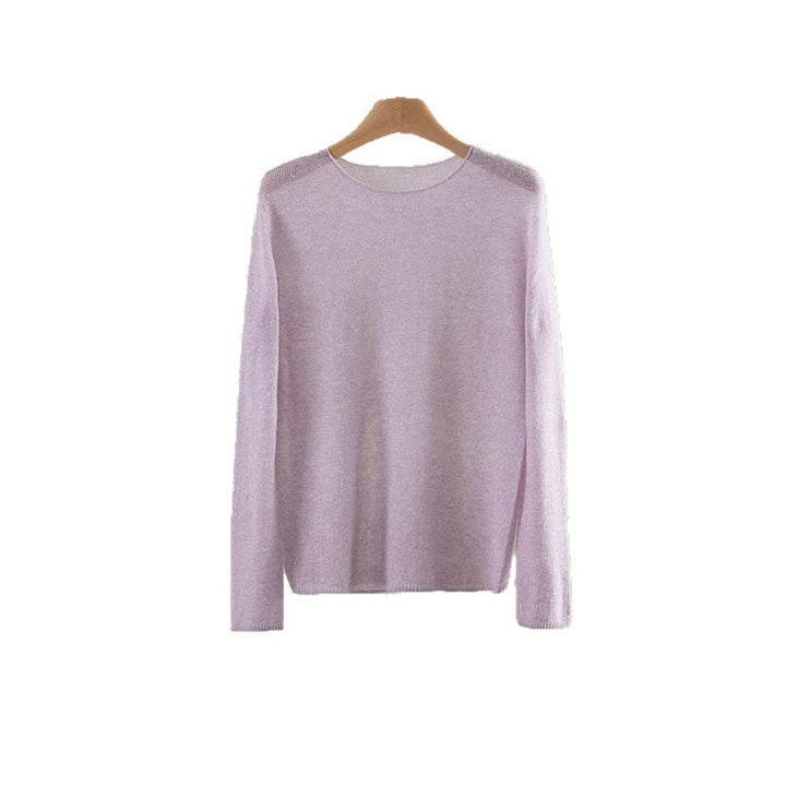 Women's fine round neck sweater made of soft fine knit with straight cut Mune Fashion