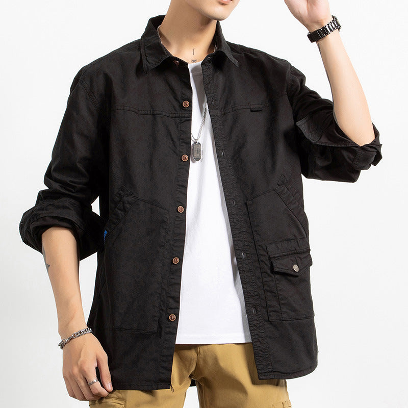 Men's Utility Shirt Jacket made of durable cotton twill with multiple pockets Drune