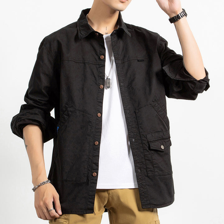 Men's Utility Shirt Jacket made of durable cotton twill with multiple pockets Drune