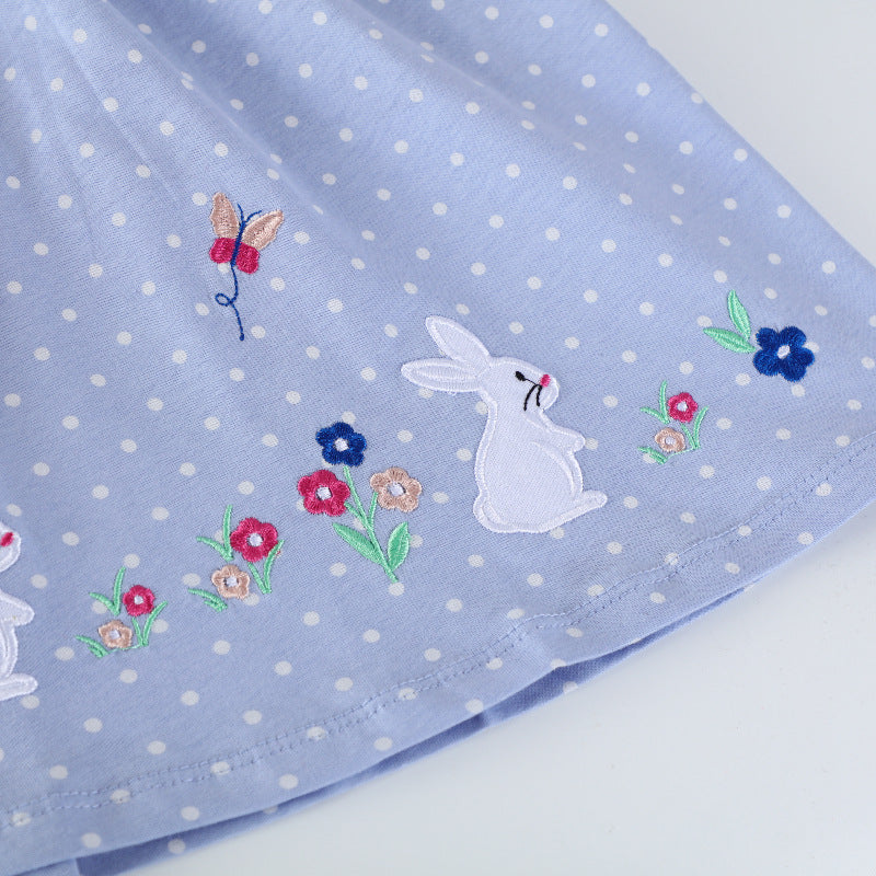 Girls cotton dress with cute rabbit motif Mune Fashion