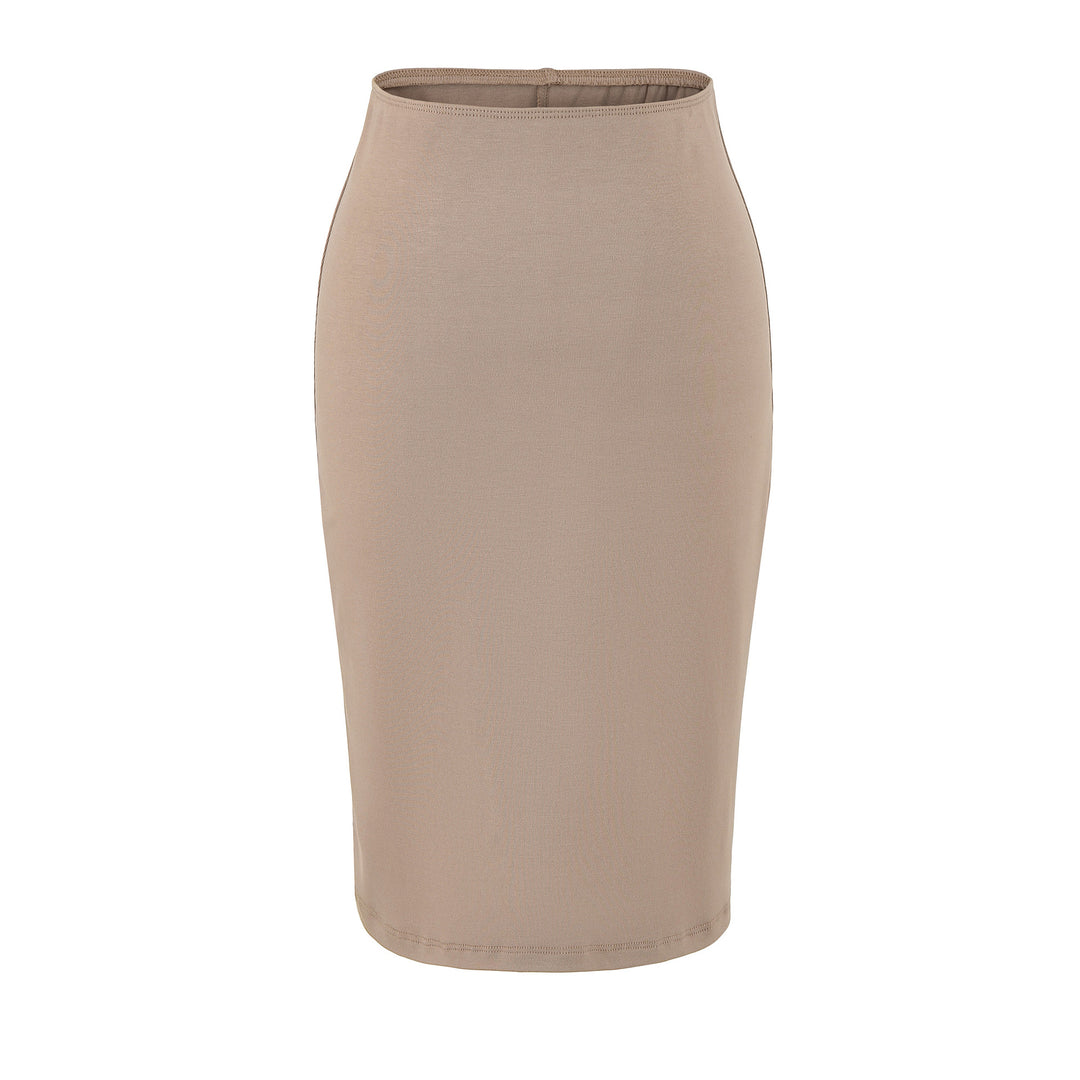 Ladies' Fitted Midi Skirt made of Fine Knitwear with Elastic Waistband Mune Fashion