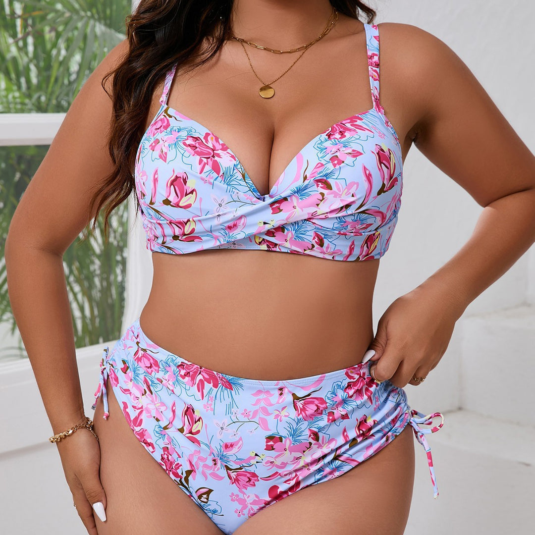 Women Triangle Bikini Set with Ruffle Covered Panty Mune Fashion