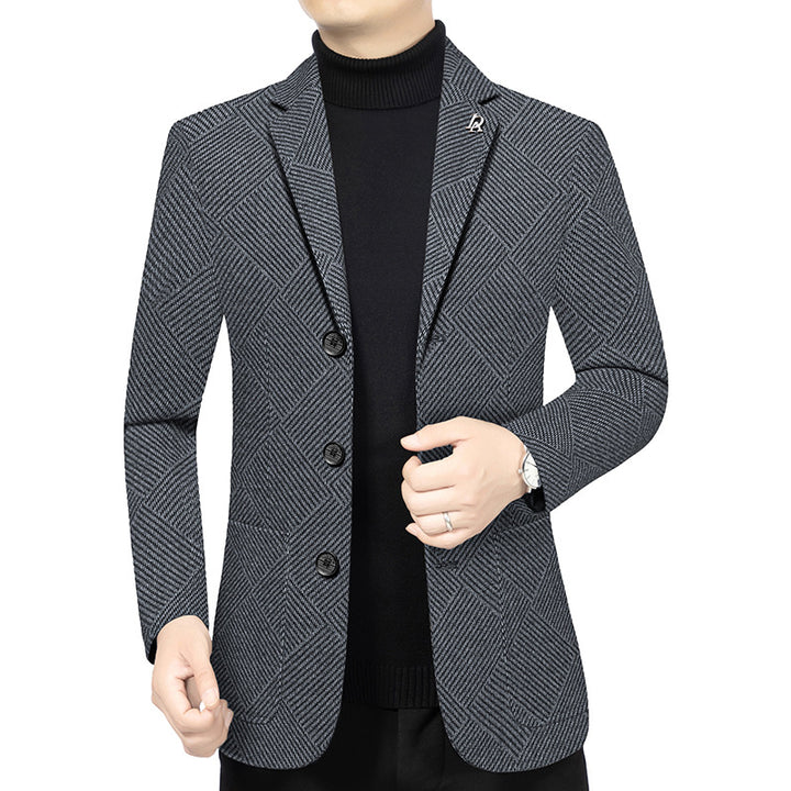 Men's slim-fit herringbone blazer made from textured wool blend Mune Fashion Mune Fashion