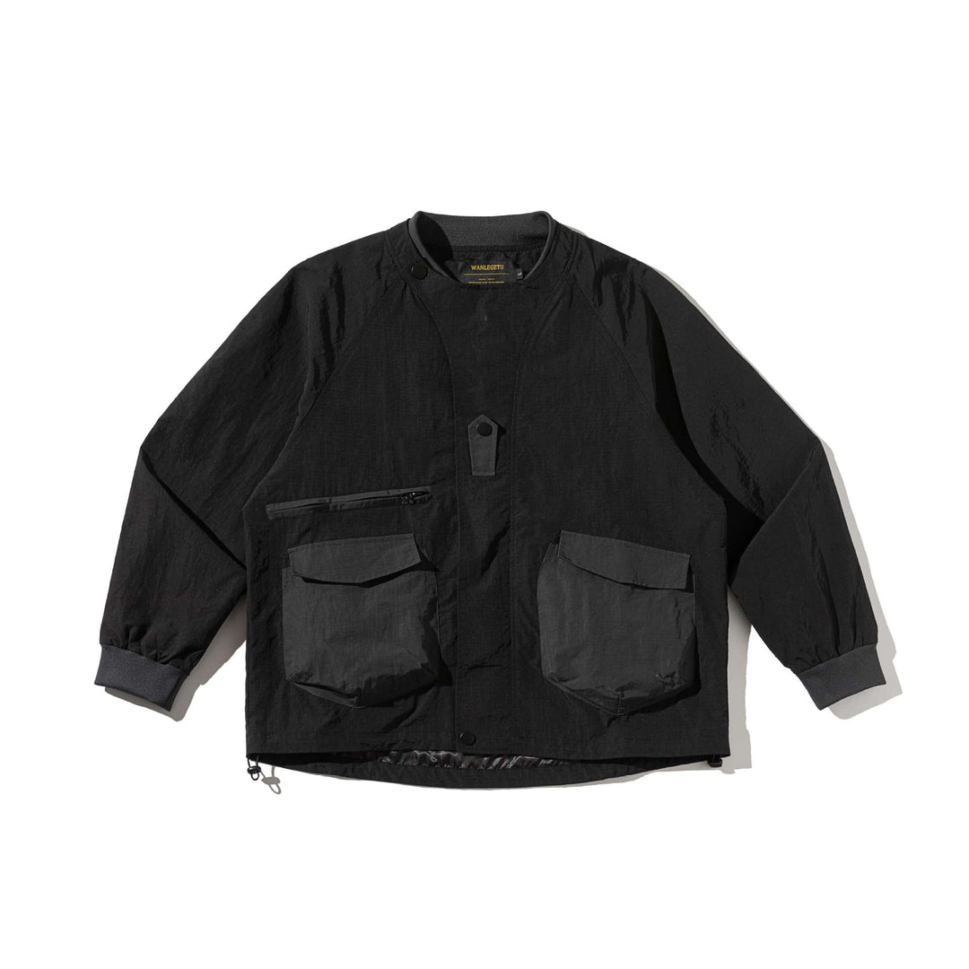 Men's technical short jacket in utility look with large flap pockets Mune Fashion