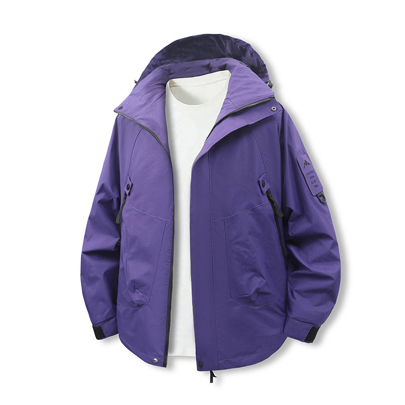 Men's Wind and Water Resistant Softshell Utility Jacket with Hood Mune Fashion