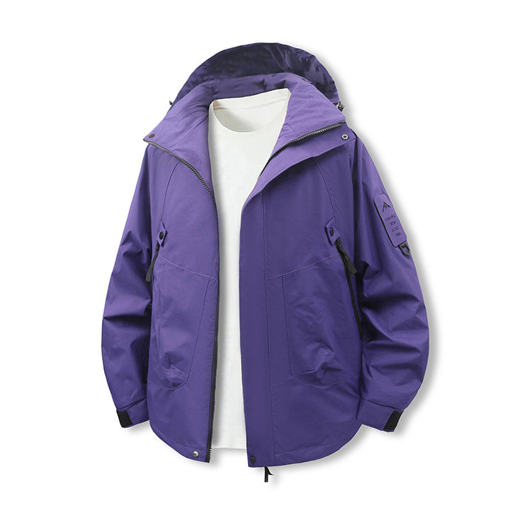 Men's Wind and Water Resistant Softshell Utility Jacket with Hood Mune Fashion