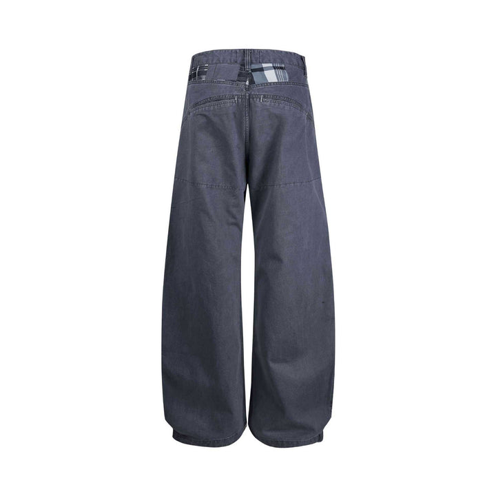 Women's wide ankle-length trousers with high waist made of cotton denim Mune Fashion