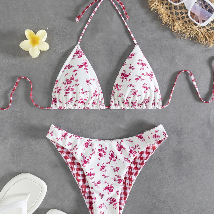 Ladies Floral Pattern Bikini Mune Fashion