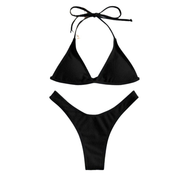 Women's Triangle Bikini with High-Quality Ribbed Texture Mune Fashion