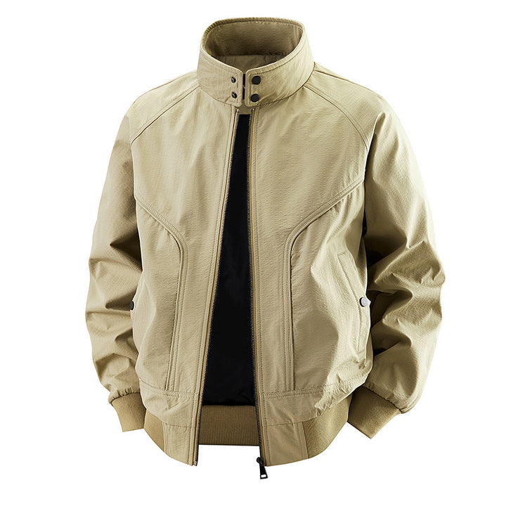 Men's  stretch canvas stand-collar utility bomber jacket Mune Fashion