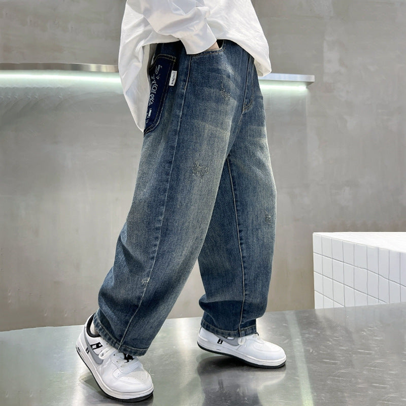 Men's loose denim pants with creative pockets Mune Fashion