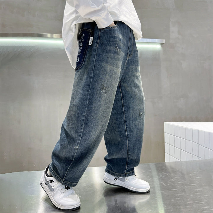 Men's loose denim pants with creative pockets Mune Fashion