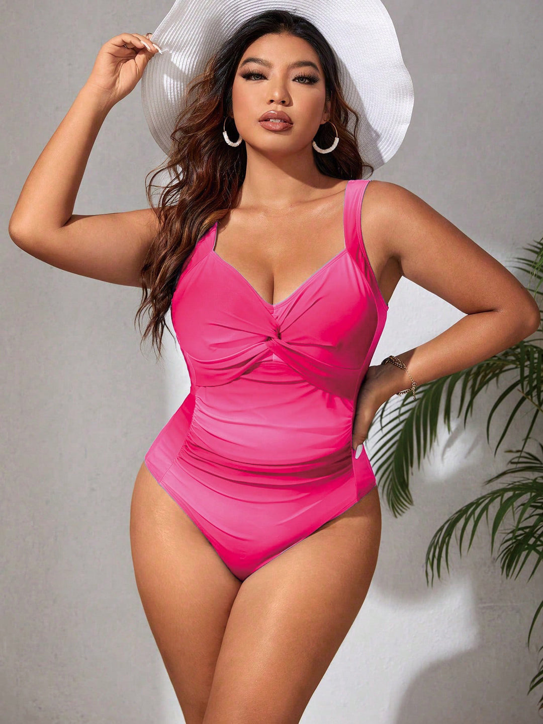Ladies' one-piece swimsuit with fashionable wrap design Mune Fashion