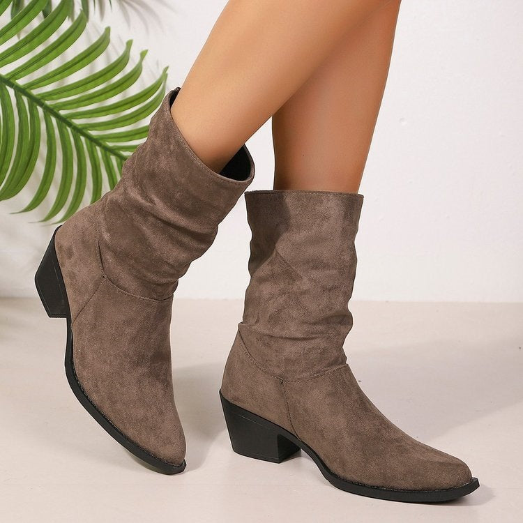 Women's Fashion Ankle Boots with High Collar Mune Fashion