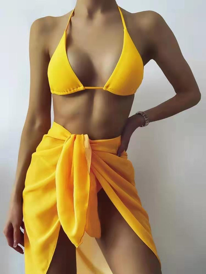 Women's Triangle Bikini with Sexy Wrap Skirt Mune Fashion