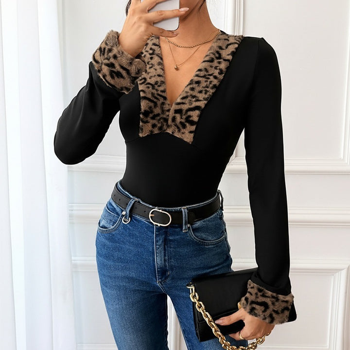 Women Elegant Bodys with Animal Fur Collar Mune Fashion