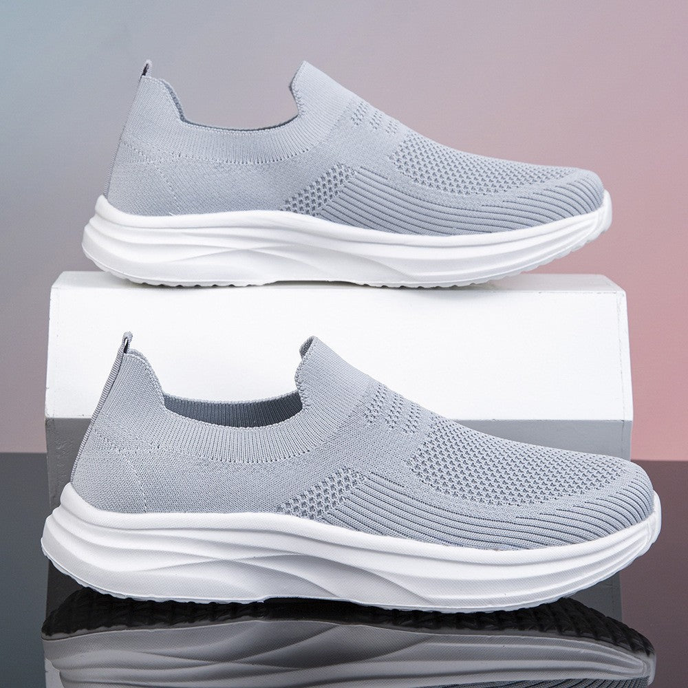 Women's knitted sock sneaker with shock-absorbing wedge sole and seamless slip-on Mune Fashion