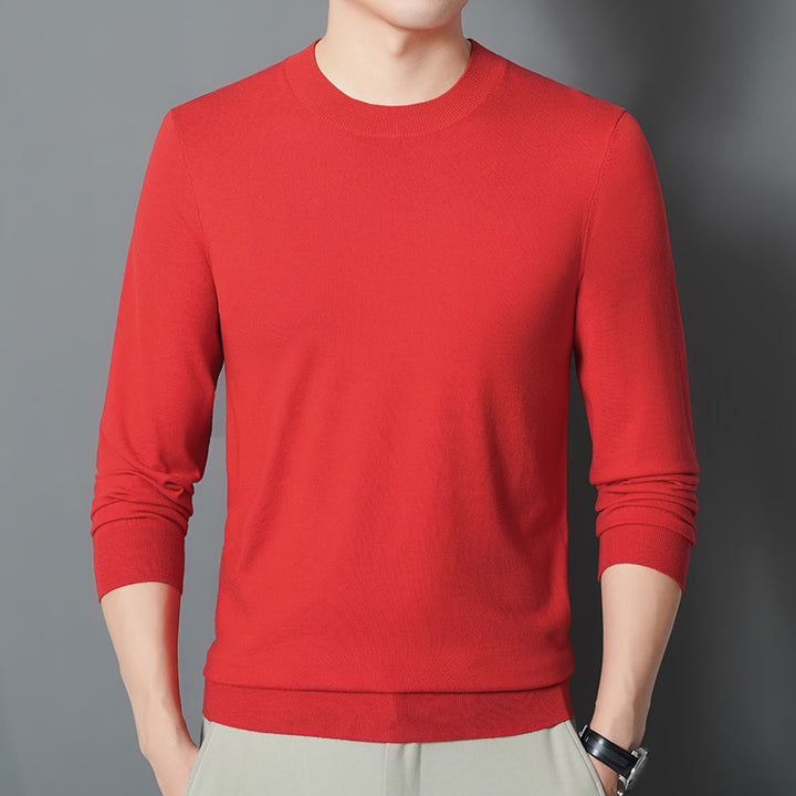 Men's fine round neck sweater made of fine knit with a narrow silhouette Mune Fashion