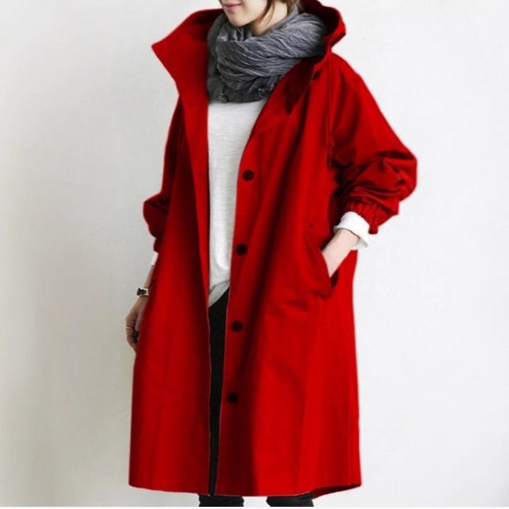 Women's lightweight oversized raincoat with hood and concealed closure Mune Fashion