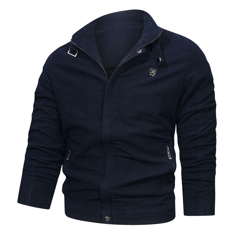 Men's Slim-Fit Canvas Blouson with high collar and zipper Mune Fashion