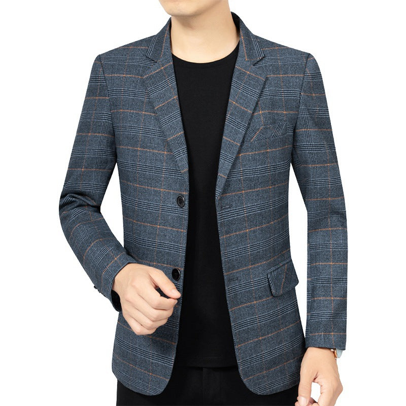 Men's Checkered Slim-Fit Blazer Mune Fashion
