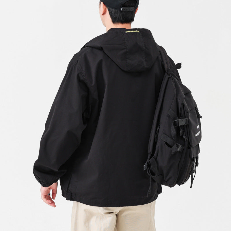 Men's Hooded Anorak Pullover Jacket in Oversize Utility Style Mune Fashion