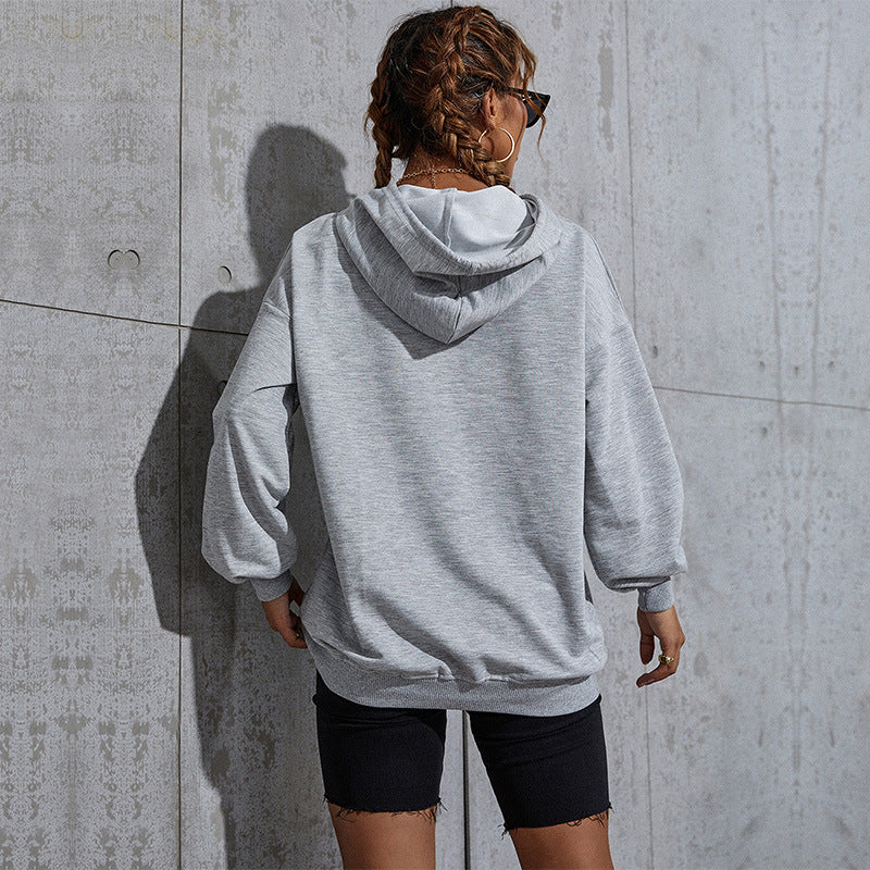 Womens Oversized Hoodie with Kangaroo Pocket and Ribbed Cuffs Mune Fashion