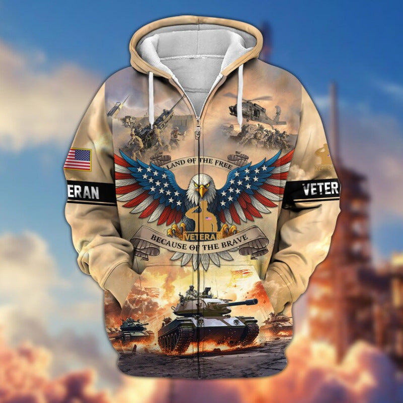 Men's hoodie with American veteran motif Mune Fashion