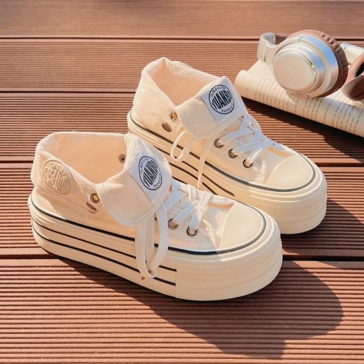 Women Chunky Sneakers with High Platform and Fashionable Lacing System Mune Fashion