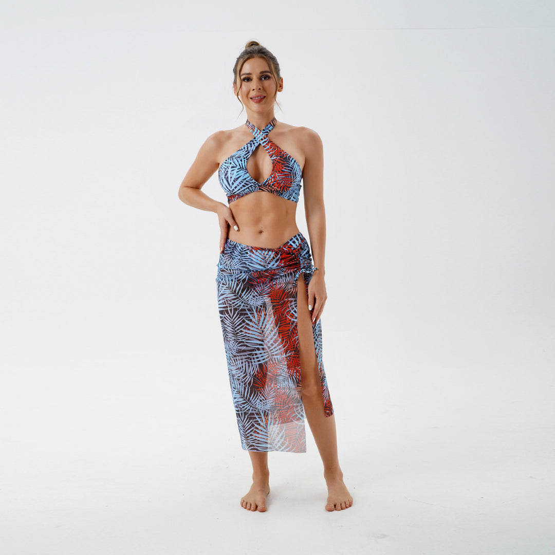 Women’s Fashionable Bikini with Transparent Beach Pareo Mune Fashion