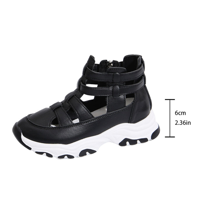 Ladies  wedge sneaker sandal with cut-out straps, side zipper and profiled platform sole Mune Fashion