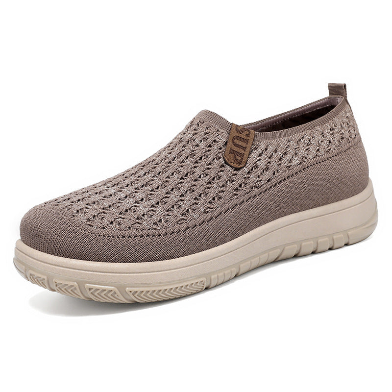 Women’s knitted slip-on comfort sneakers with elastic entry, breathable 3D knit, and cushioned EVA sole Mune Fashion