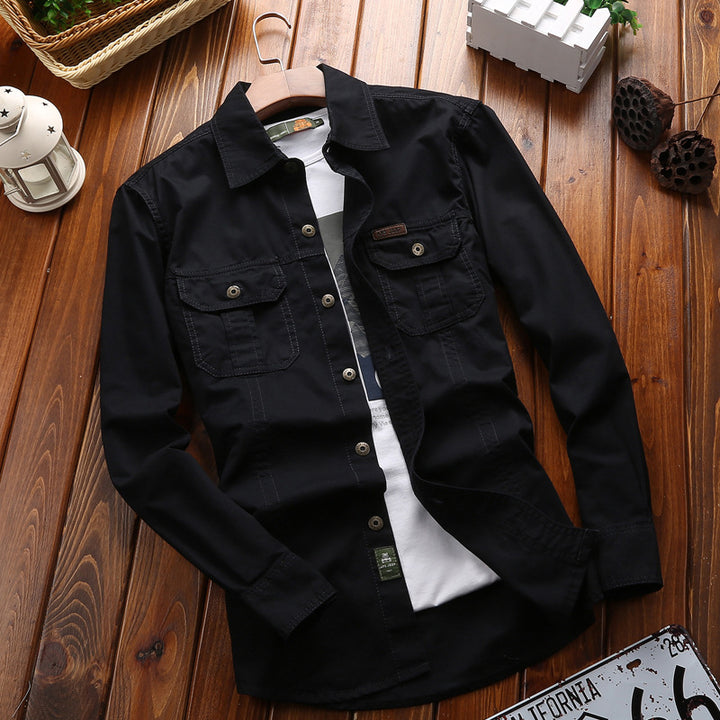 Men's versatile canvas overshirt with flap chest pockets, reinforced seams, and regular fit Mune Fashion