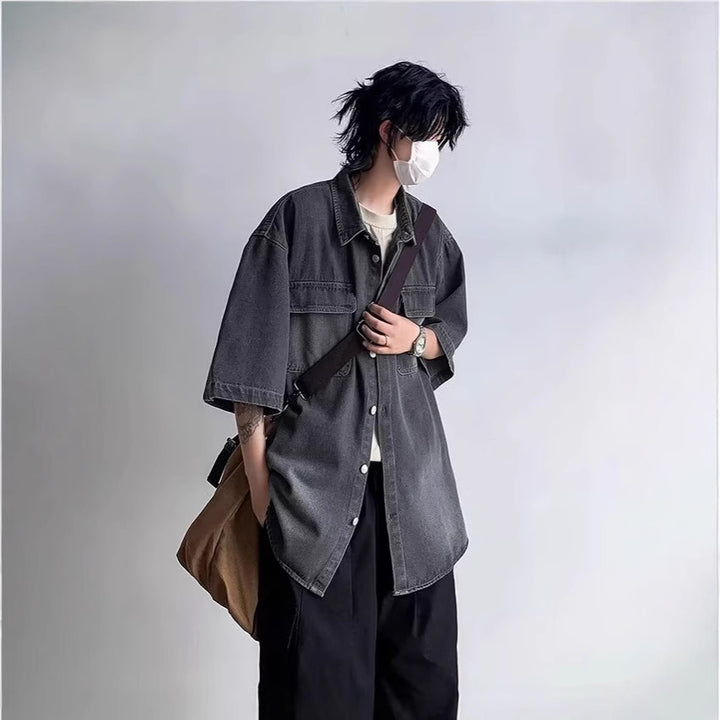 Men's Oversized Vintage Denim Shirt Mune Fashion