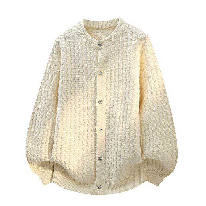 Women's Oversized Cardigan with Fine Textured Structure & Pearl Button Placket Mune Fashion