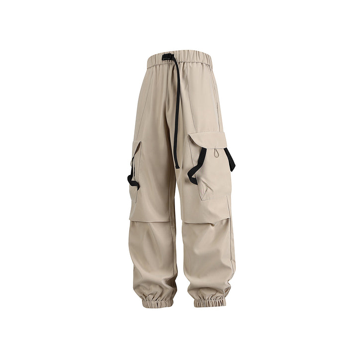 Men's utility cargo jogger pants with elastic waistband, flap pockets and adjustable straps Drune