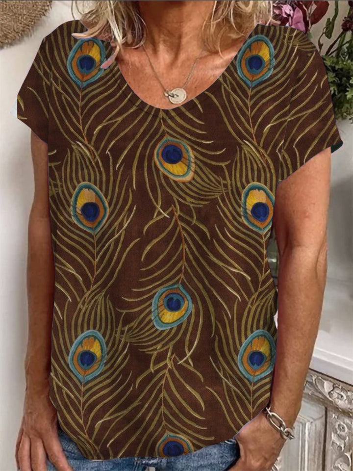 Ladies Loose Blouse with Colorful Paisley Pattern Mune Fashion