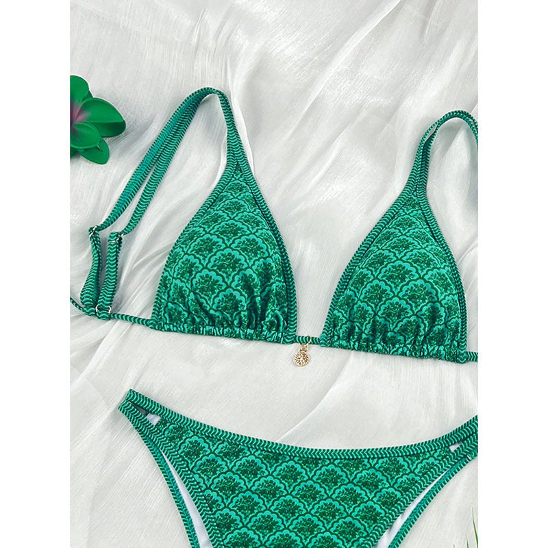 Women Triangle Bikini with trendy floral design Mune Fashion
