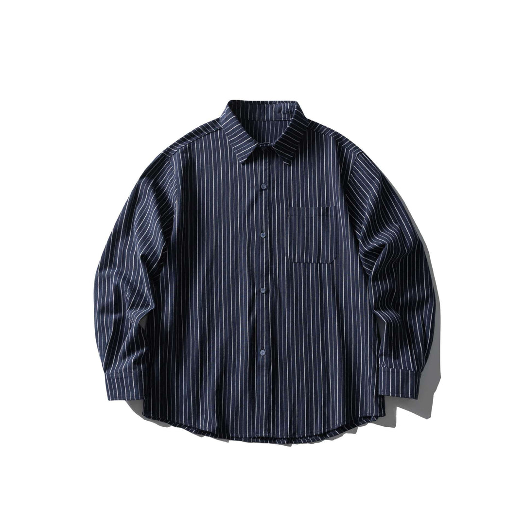 Unisex Oversize Longline shirt with pinstripes and chest pocket Mune Fashion