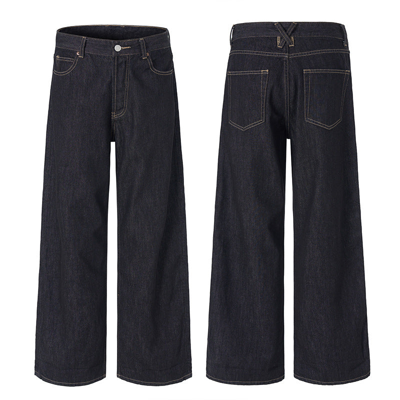 Men's Straight Cut Selvedge Denim Pants with Cuff Mune Fashion