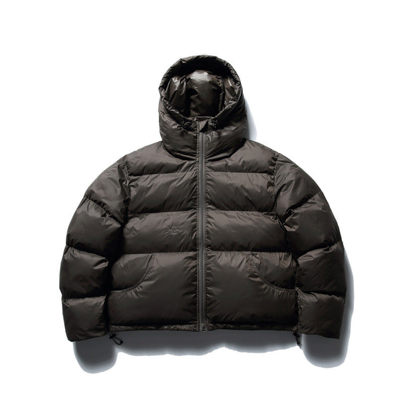 Unisex Short Boxy Puffer Jacket with Volume Hood, Water-Repellent Shell and Thermal Down Filling Mune Fashion