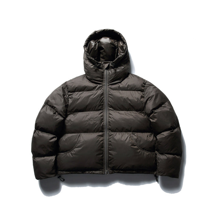 Unisex Short Boxy Puffer Jacket with Volume Hood, Water-Repellent Shell and Thermal Down Filling Mune Fashion